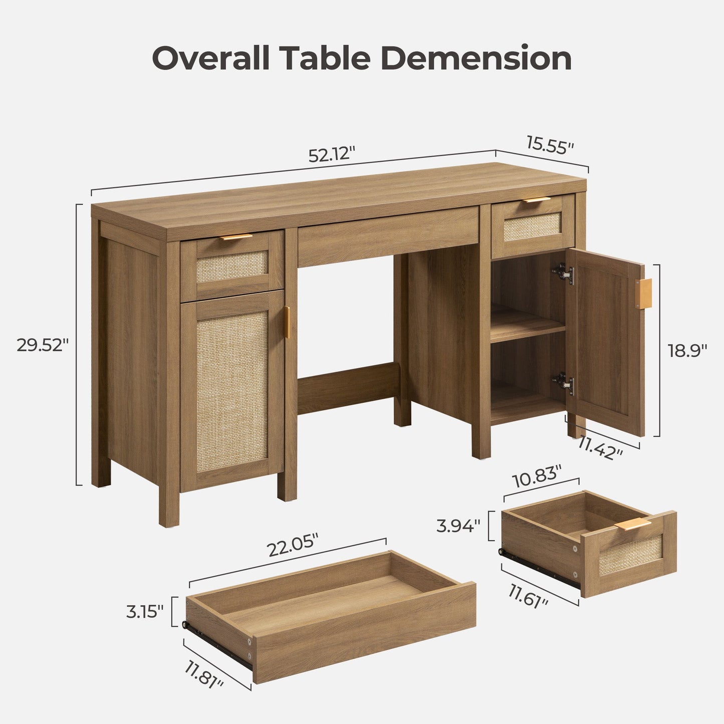 Savanna Wardrobe, Vanity Table, Nightstand with Charger Sets
