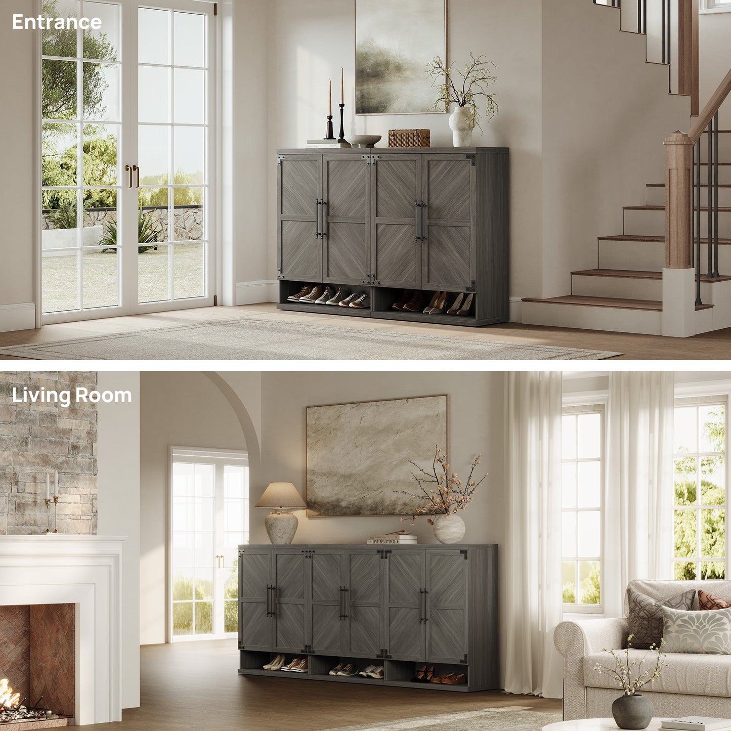 Willow Shoe Cabinet with 2 Doors for Entryway