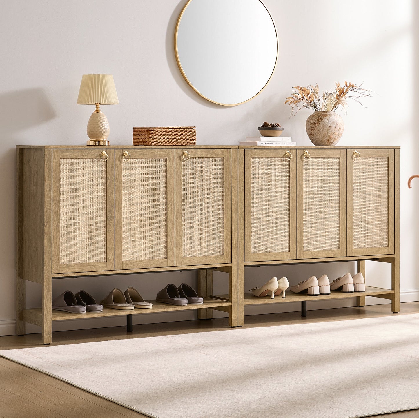 Terra Rattan Shoe Cabinet with Storage
