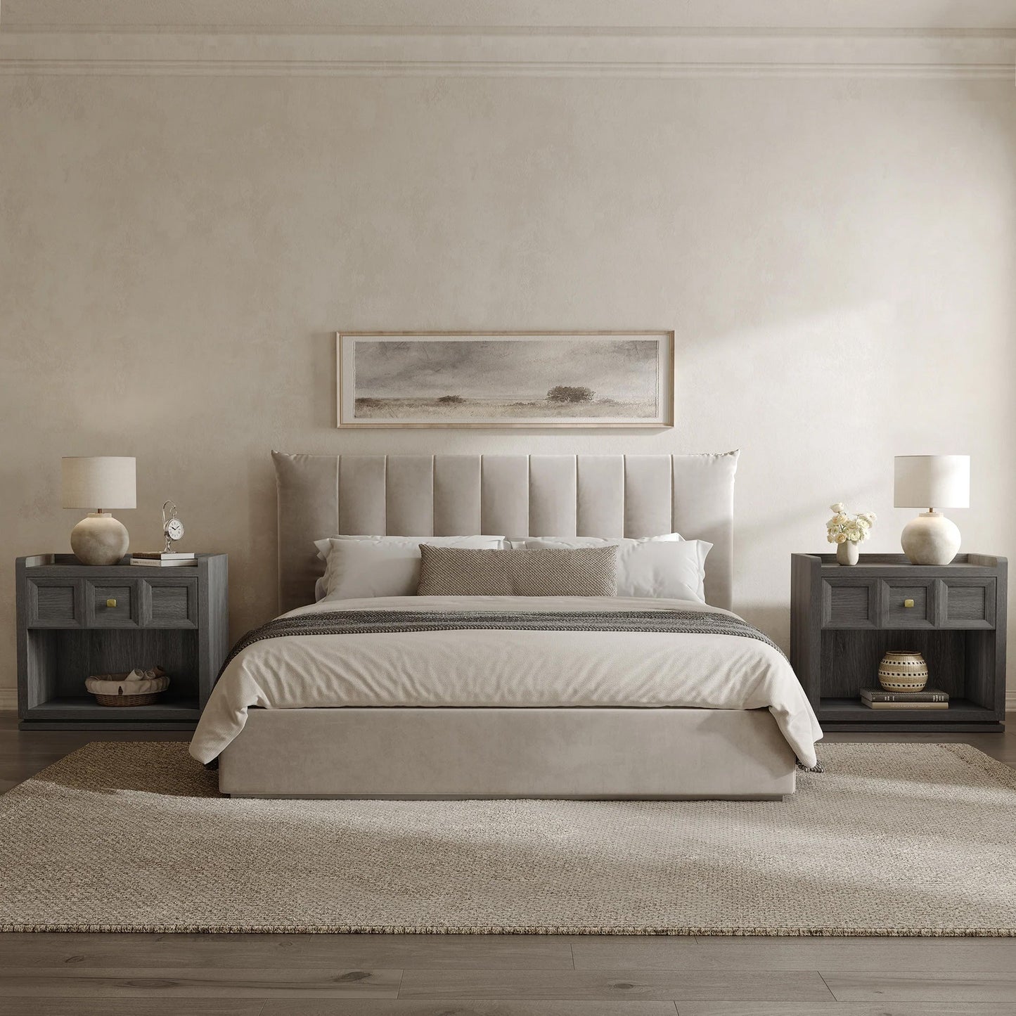 Helio Nightstands Set, 26 Inch Wide