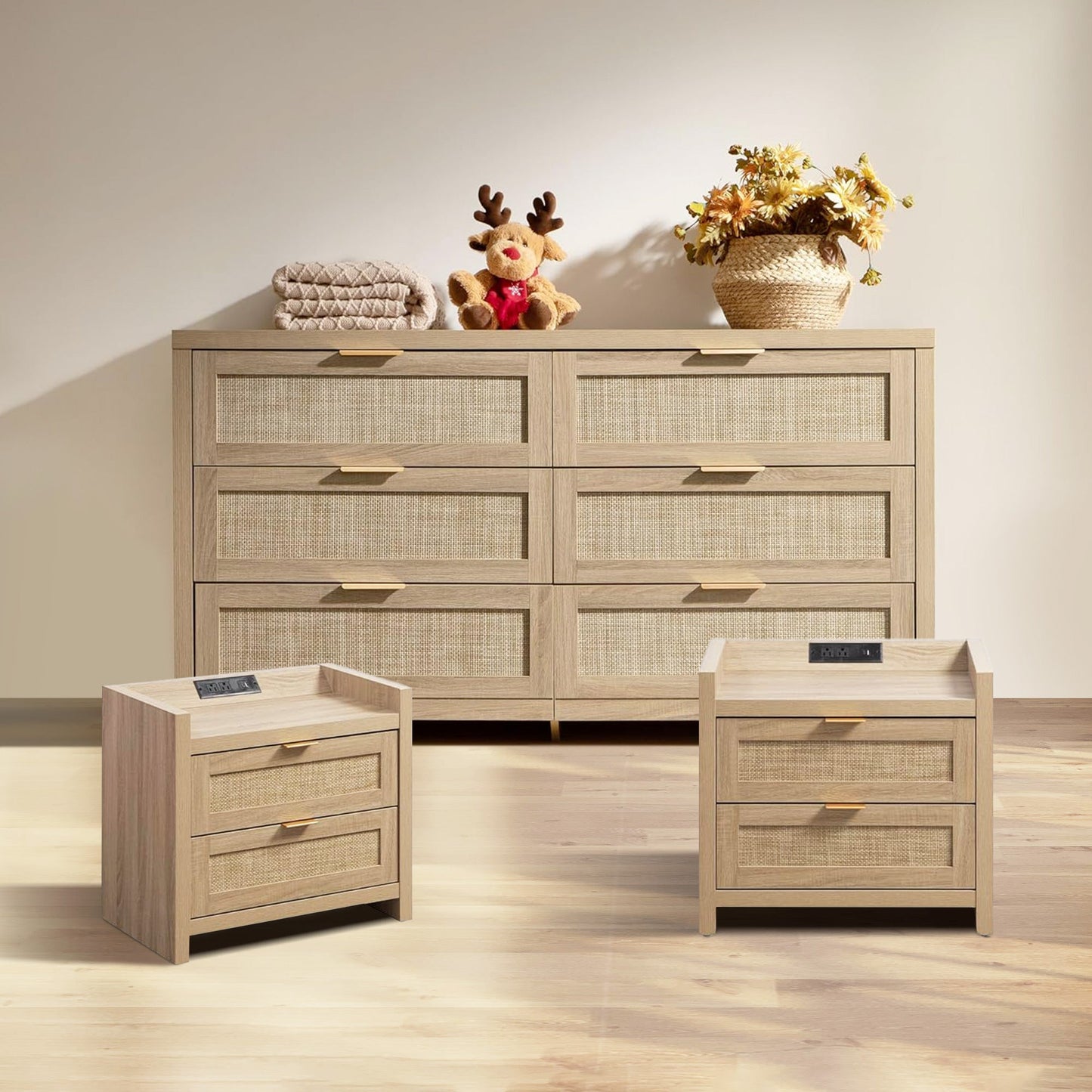 Savanna Dresser and 2 Drawers Nightstands Set