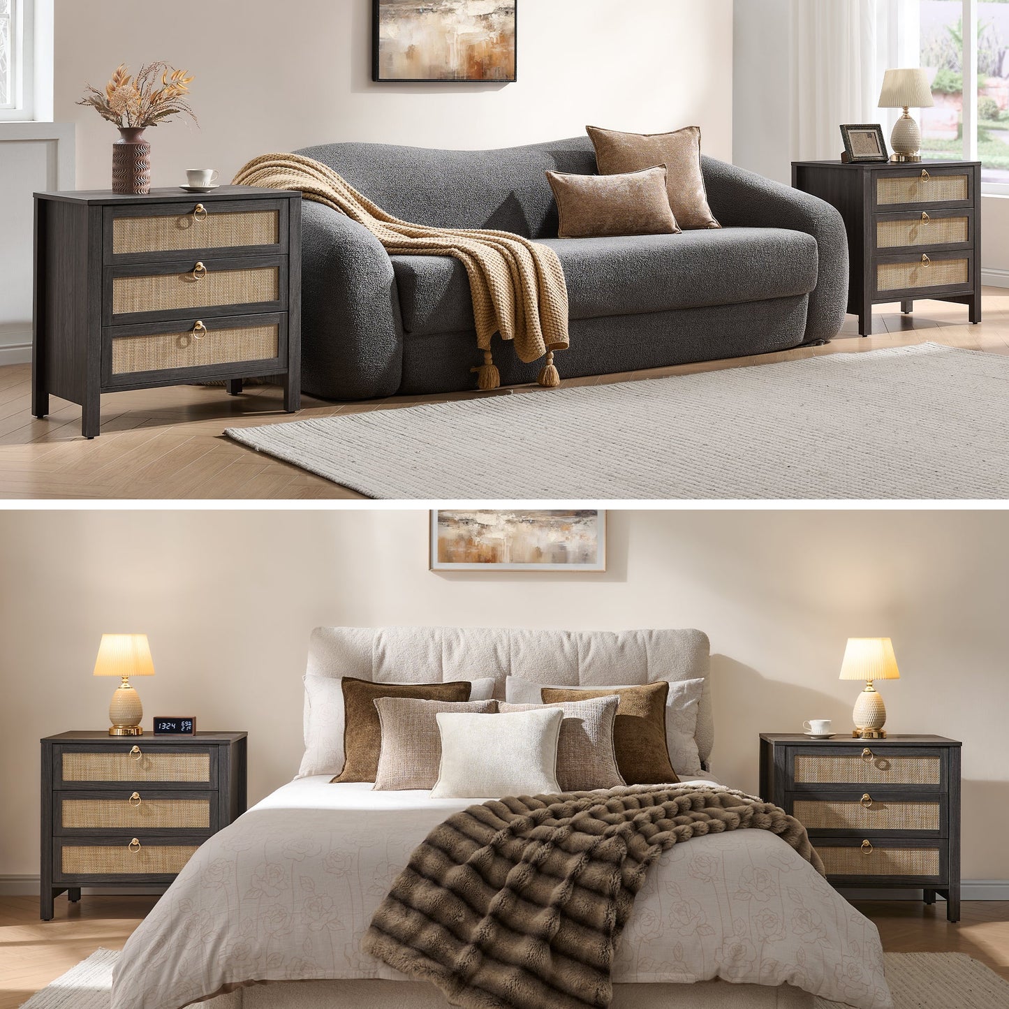 Terra Nightstand, 3 Drawers
