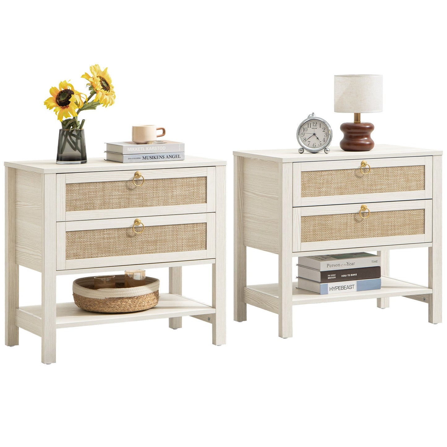 Terra 4 Doors Sideboard and 2 Drawers Nightstands Set