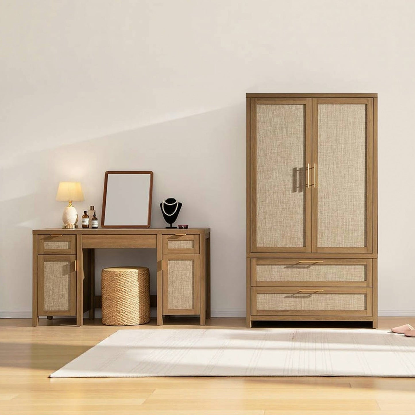 Savanna Vanity Table and Wardrobe Set