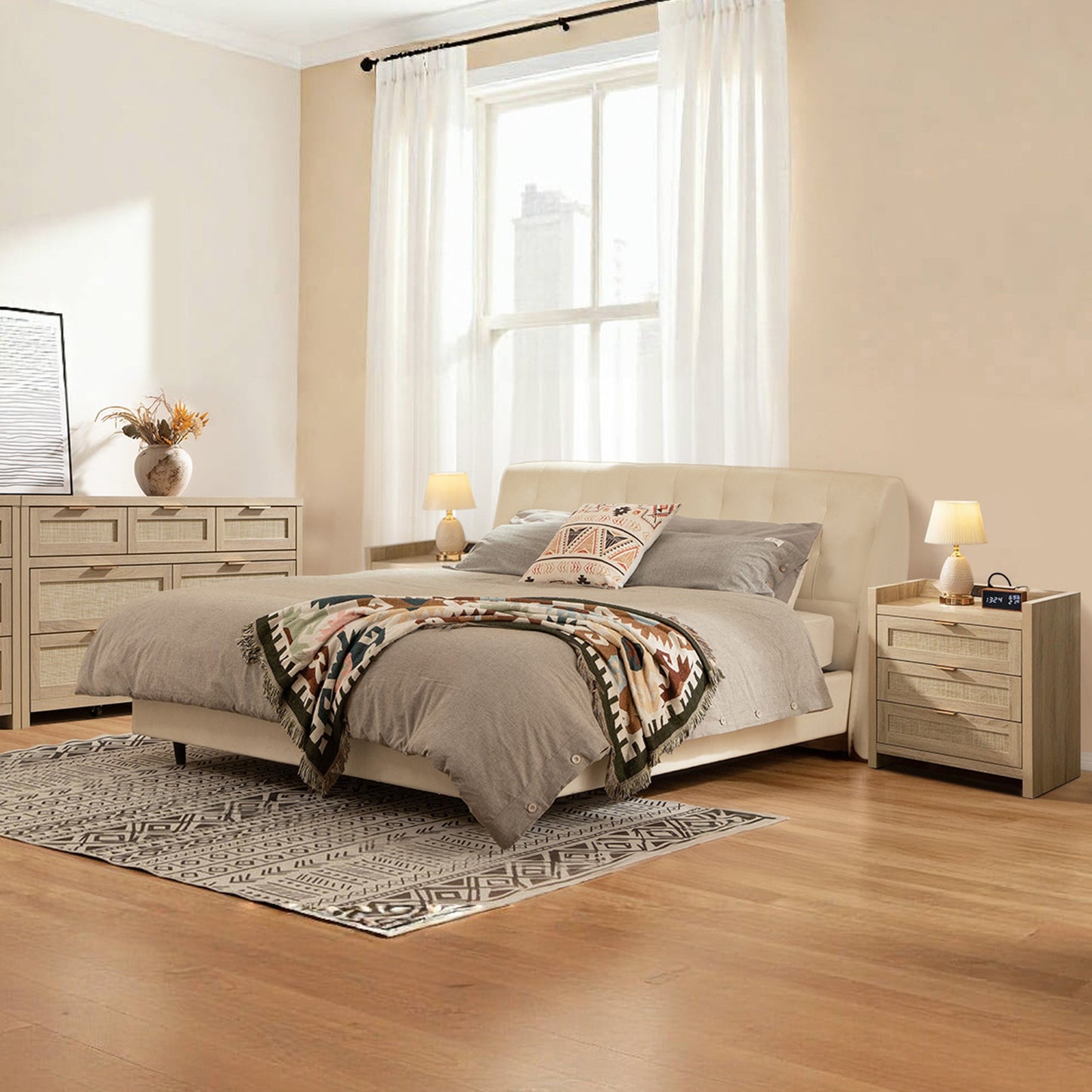 Savanna Rattan Dresser and Nightstands Set