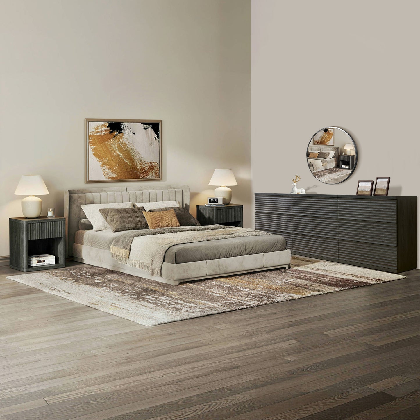 Stria Dresser and Night Tables Set