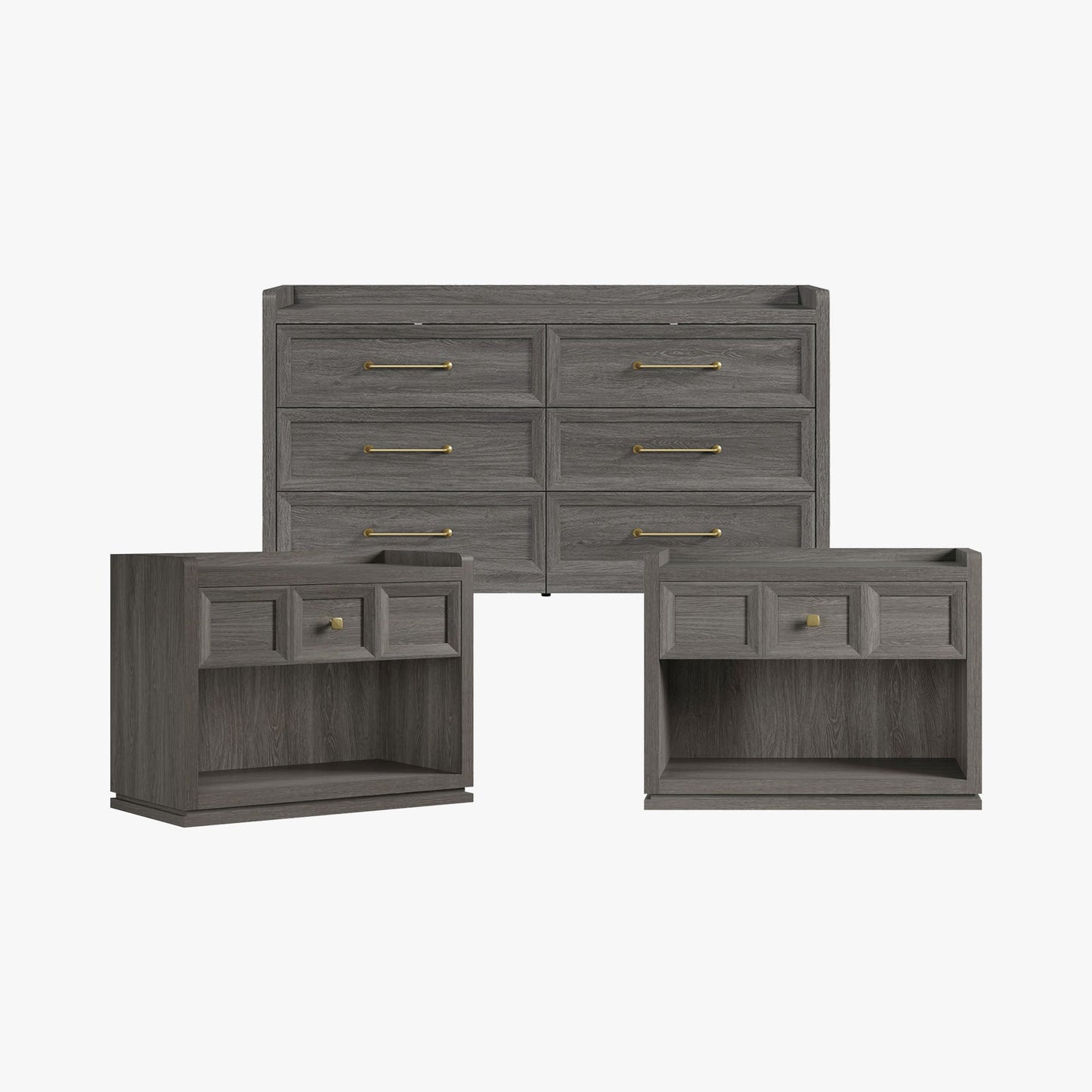Helio 6-Drawer Dresser and Large Nightstands Set