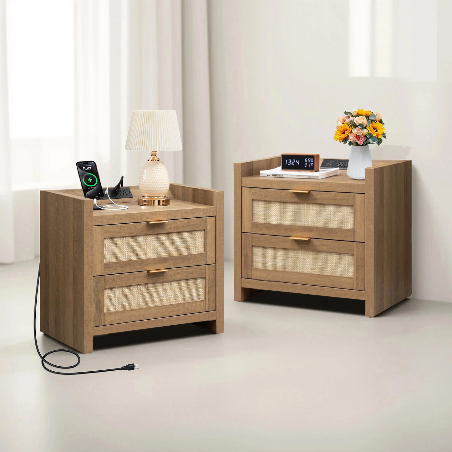 Savanna Black Nightstand with Drawer