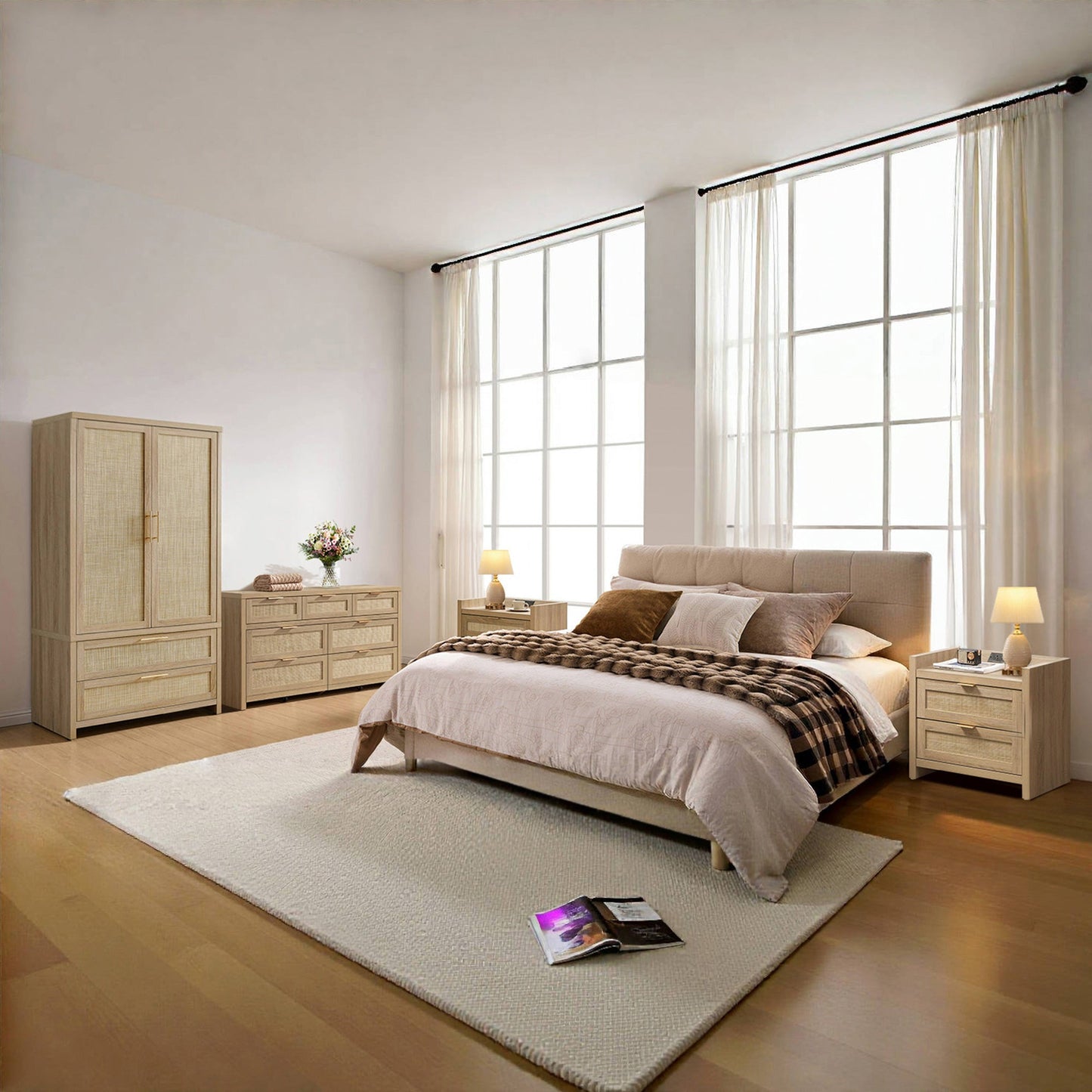 Savanna Wardrobes Closet,Dresser and Nightstand Set