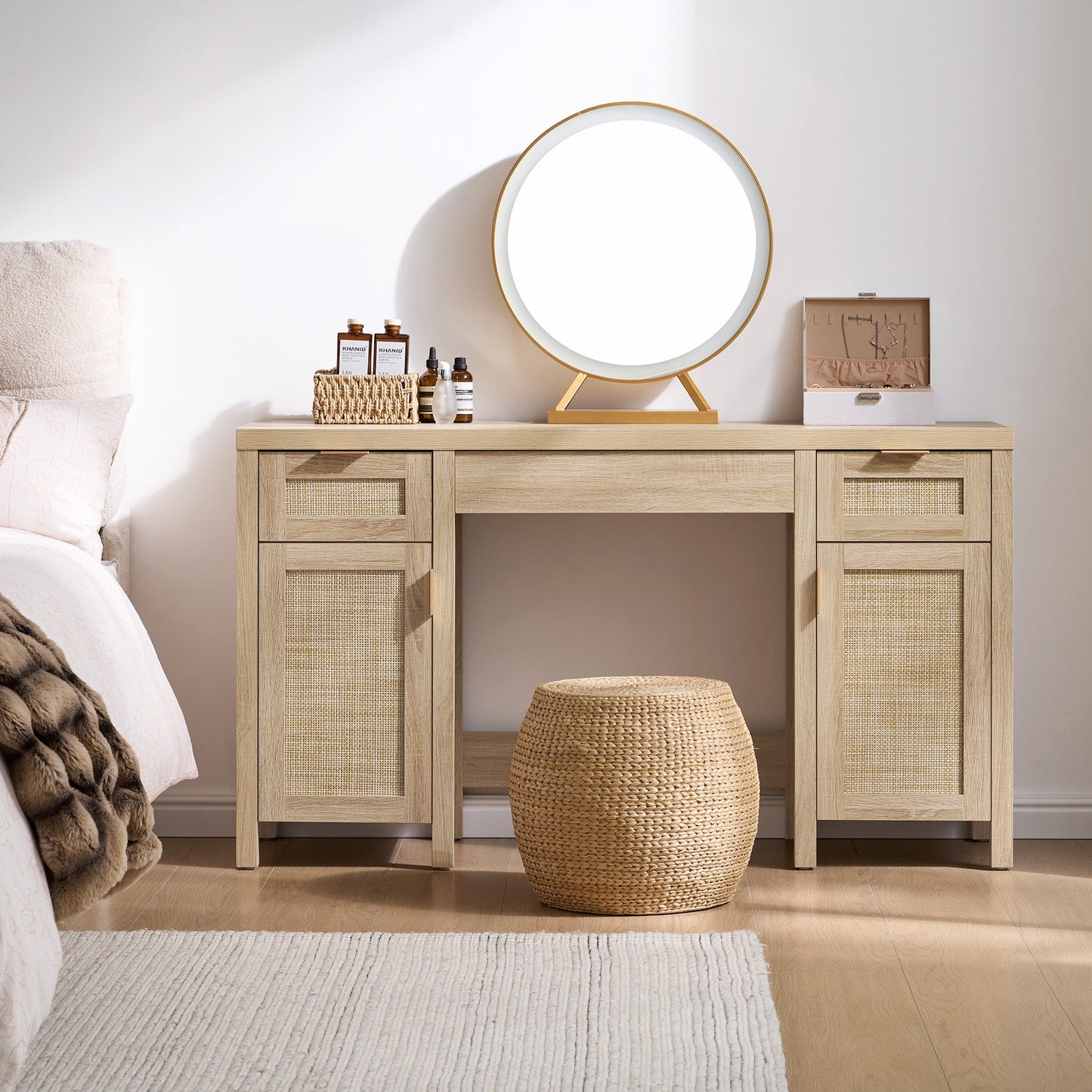 Savanna Wardrobe, Vanity Table, Nightstand with Charger Sets