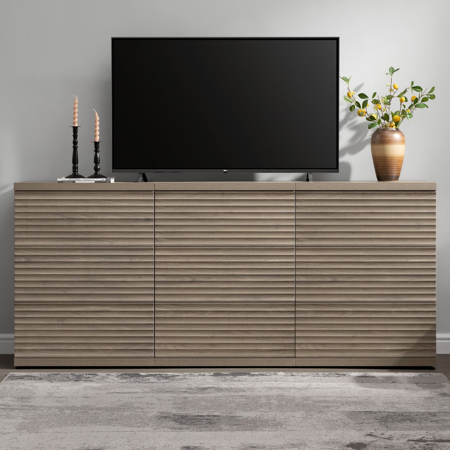 Stria Dresser and Night Tables Set