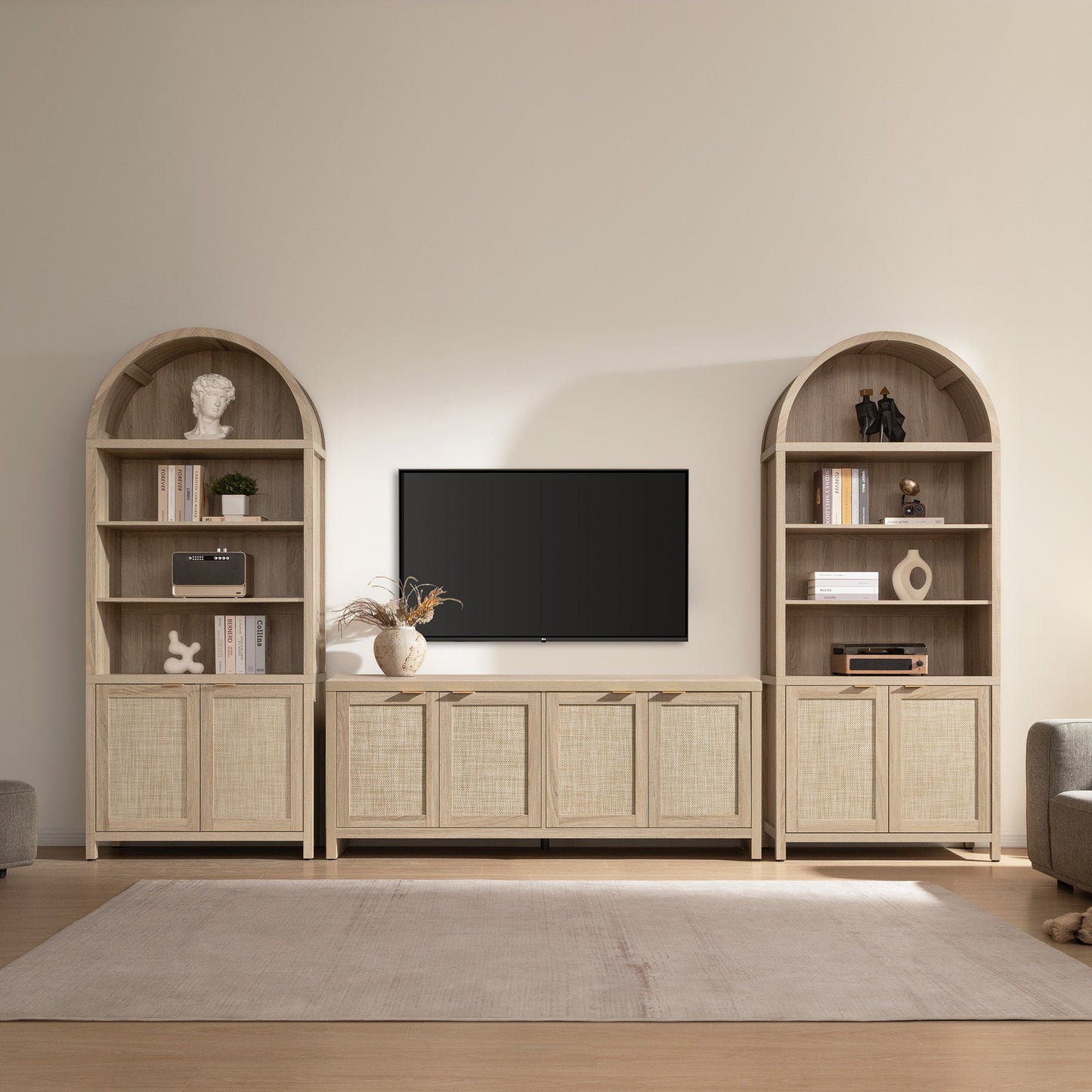 Savanna Arched Bookcase with Storage