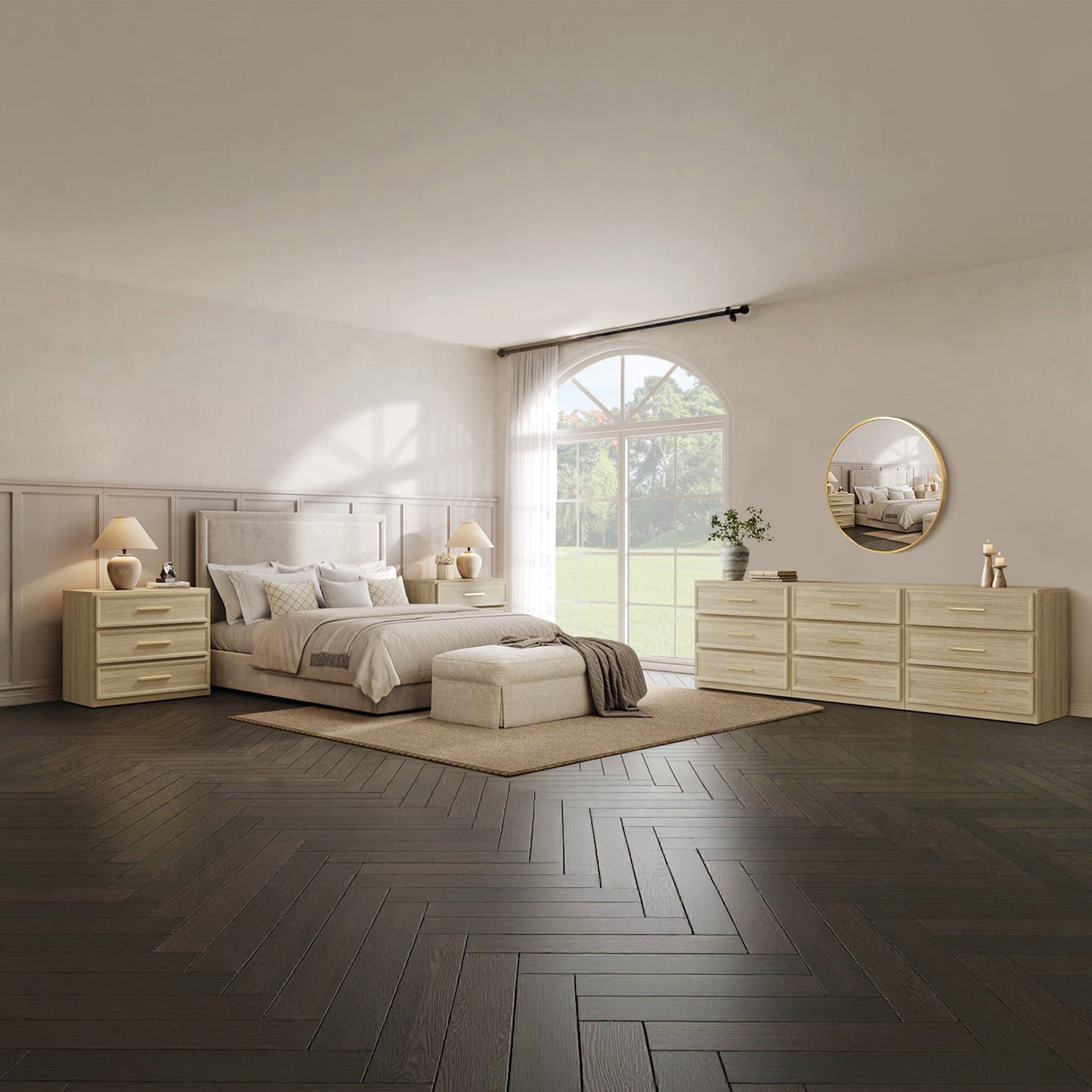 Crescent Dresser and Nightstands Set