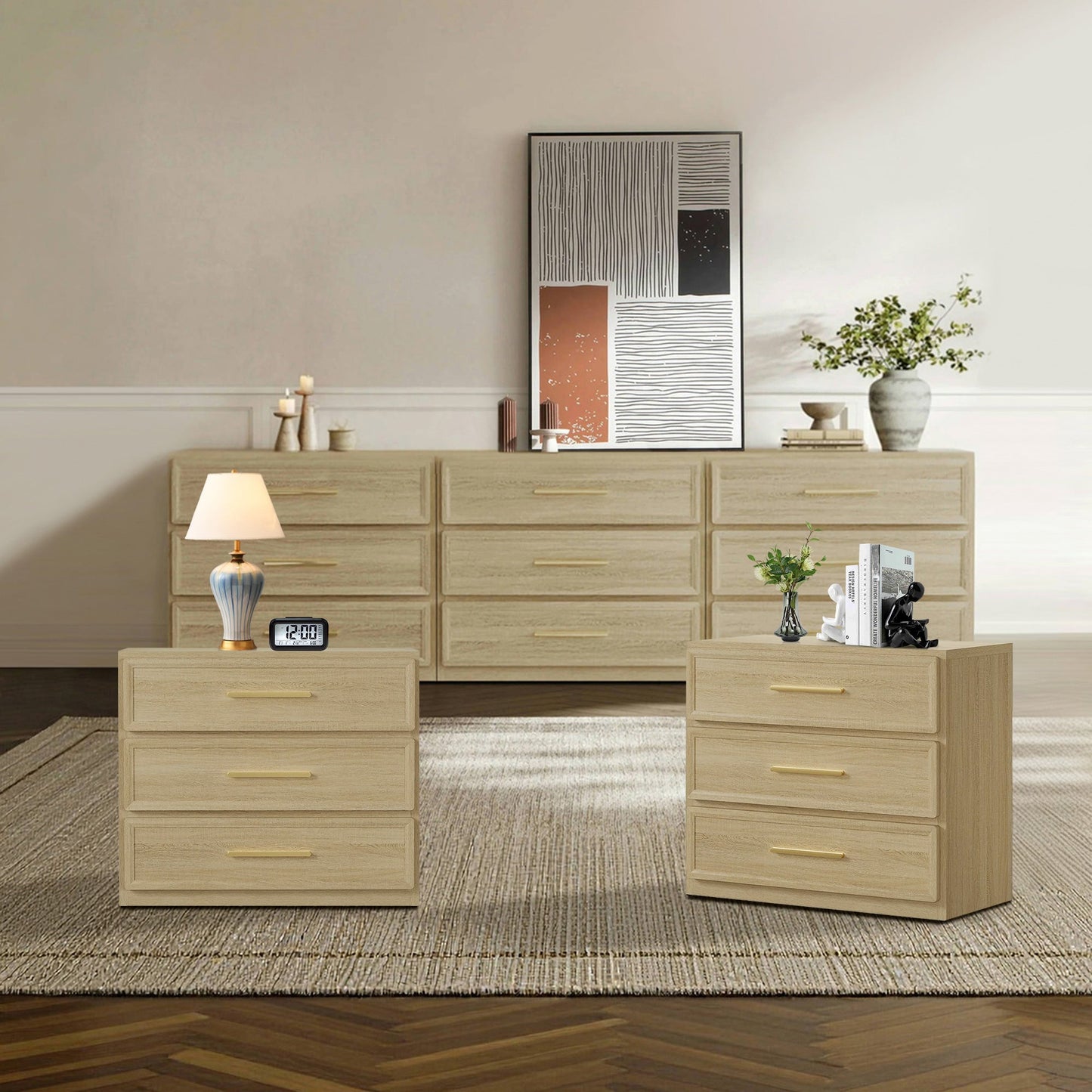 Crescent Dresser and Nightstands Set