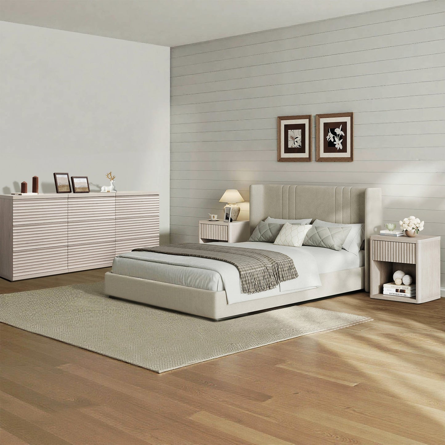 Stria Dresser and Night Tables Set