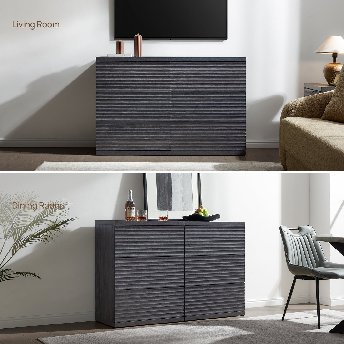 Stria Sideboard with 3 Drawers