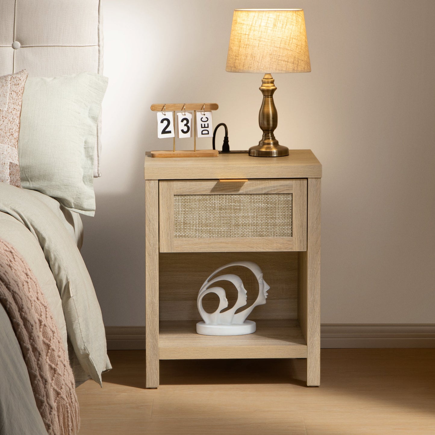 Savanna Wardrobes Closet, Dresser and Nightstand with Charging Set