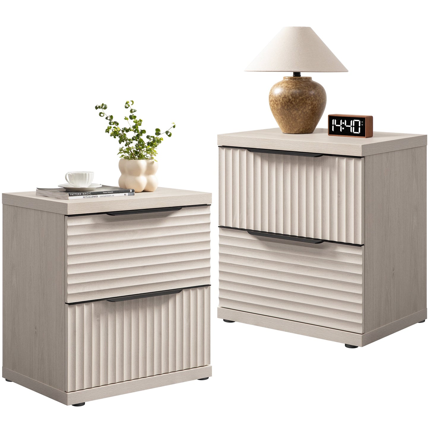 Stria Nightstand with Storage