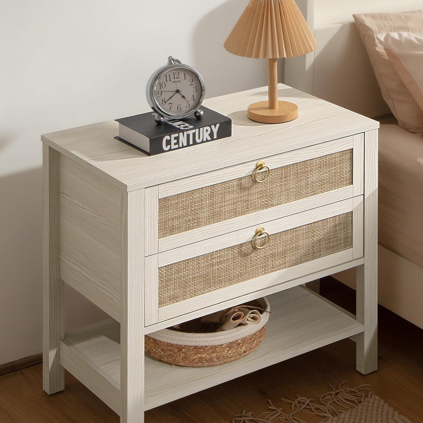 Terra White Nightstand, 25.6Inch Height