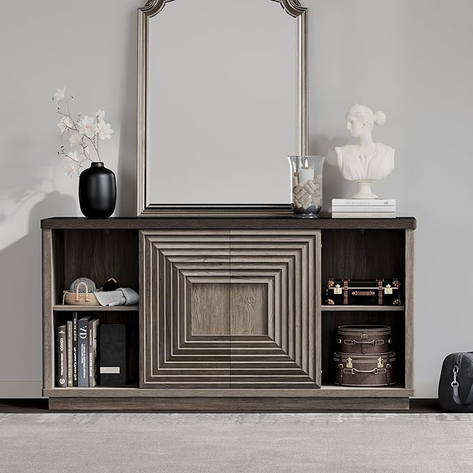 Stria 58.2Inch TV Stand,Sliding Door