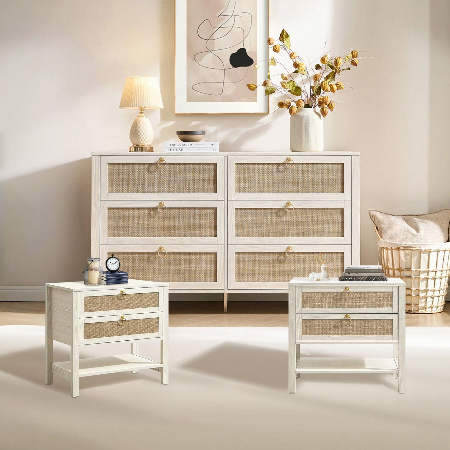 Terra 6 Drawers Dresser And 2 Drawers Nightstands Sets