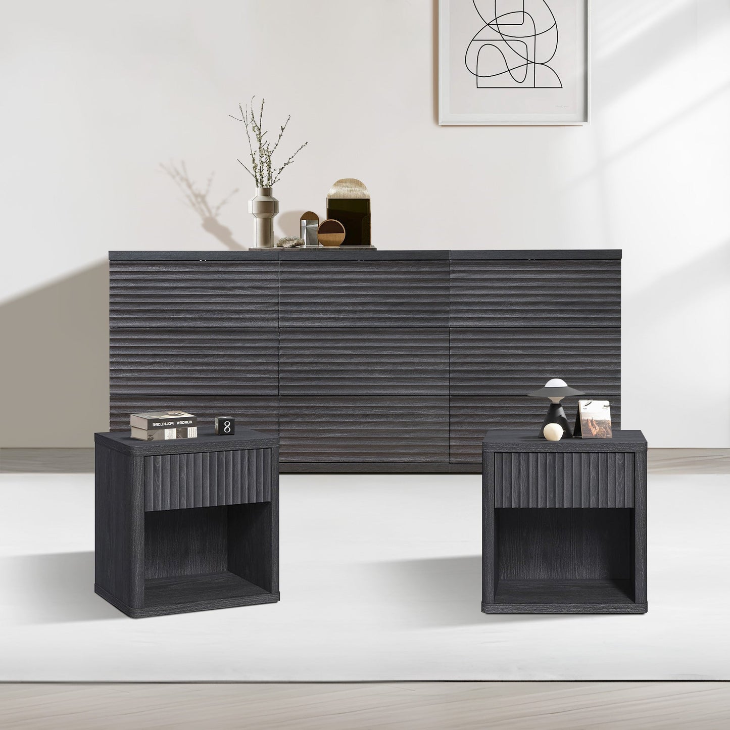 Stria Dresser and Night Tables Set