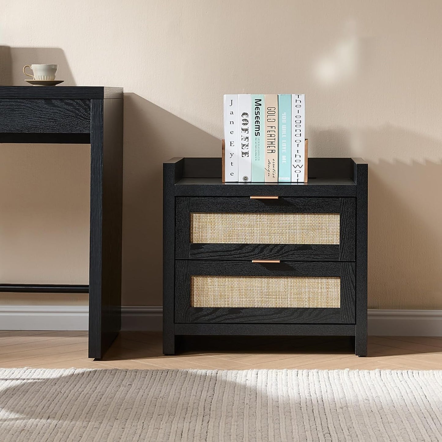 Savanna Black Nightstand with Drawer