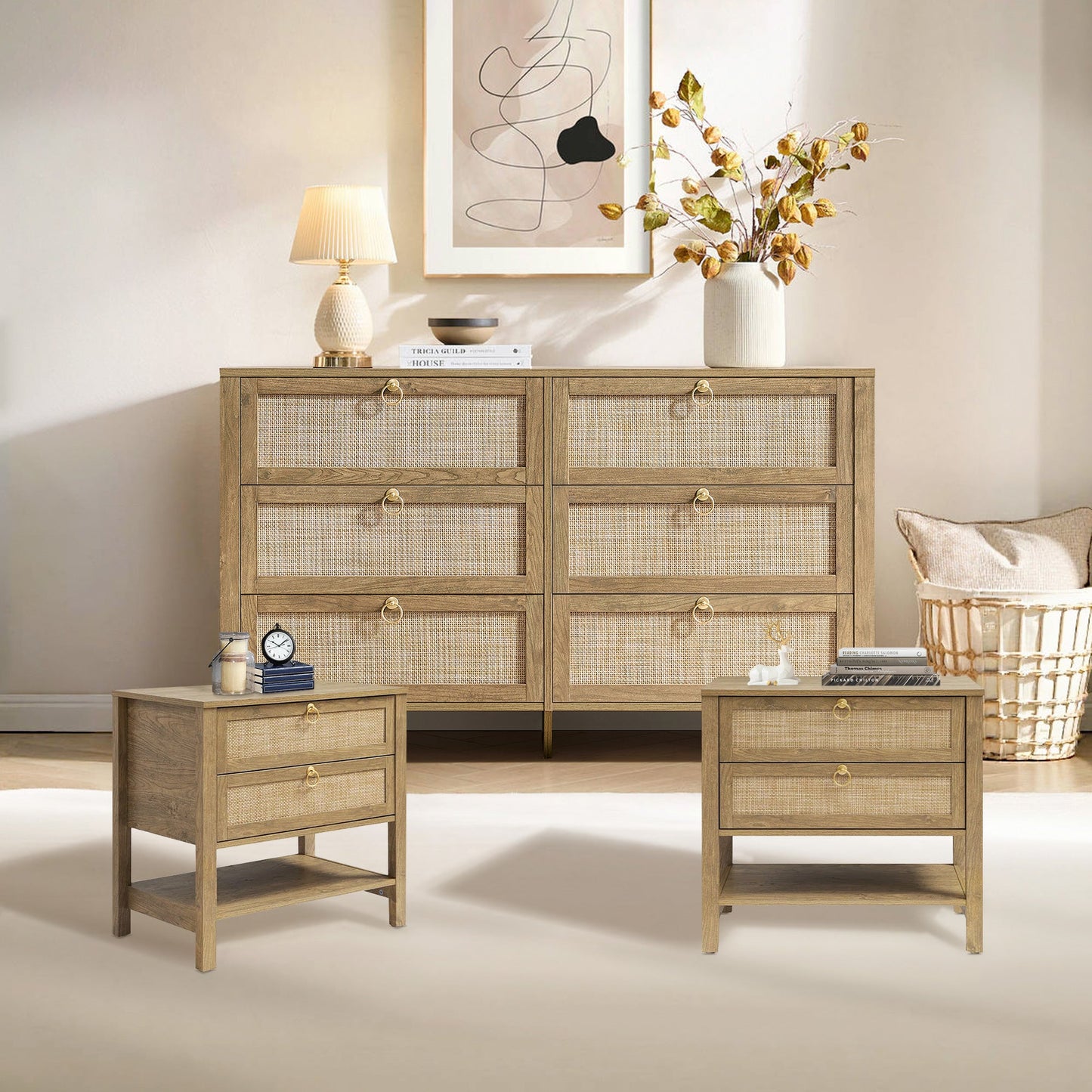 Terra 6 Drawers Dresser And 2 Drawers Nightstands Sets
