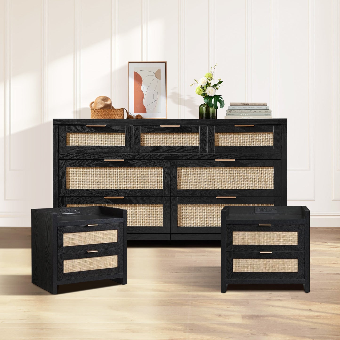 Savanna 7 Drawers Dresser and Nightstands Set