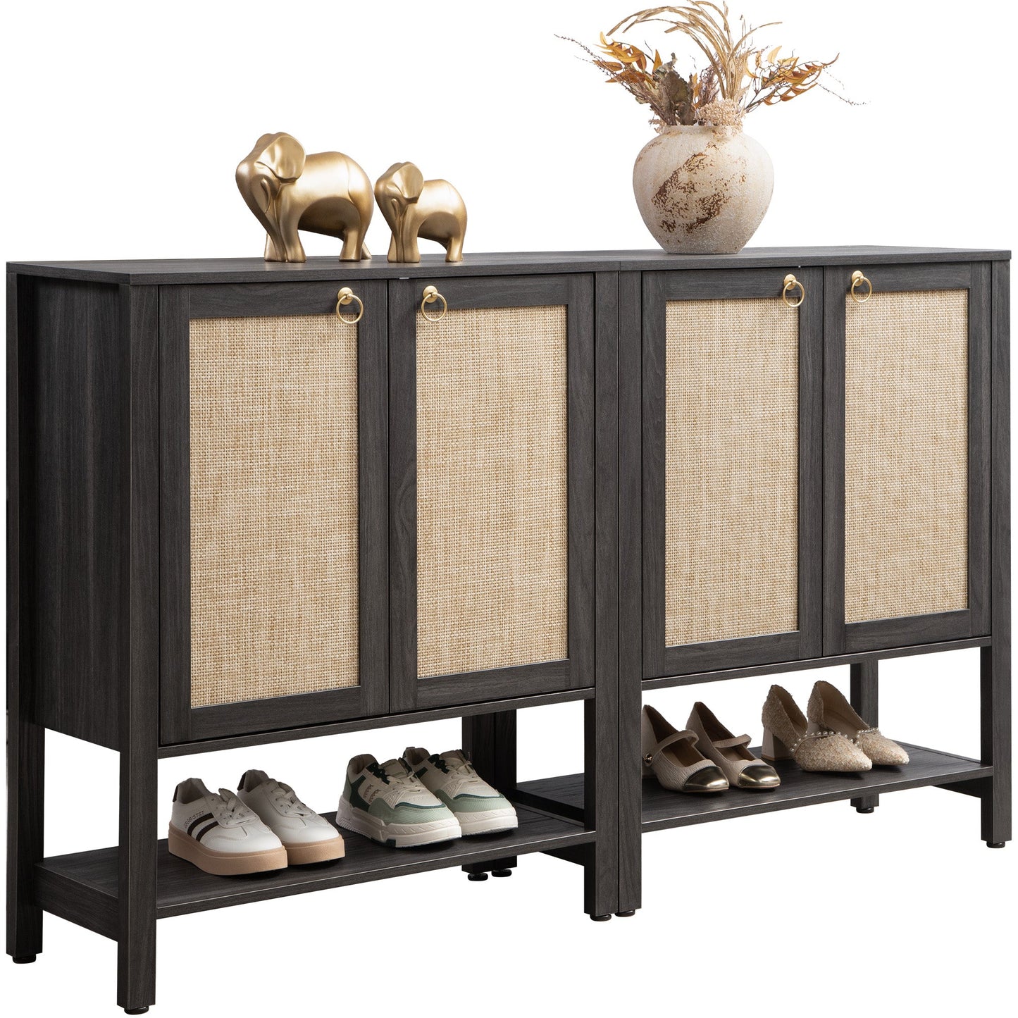 Terra Black Shoe Cabinet, 2 Doors