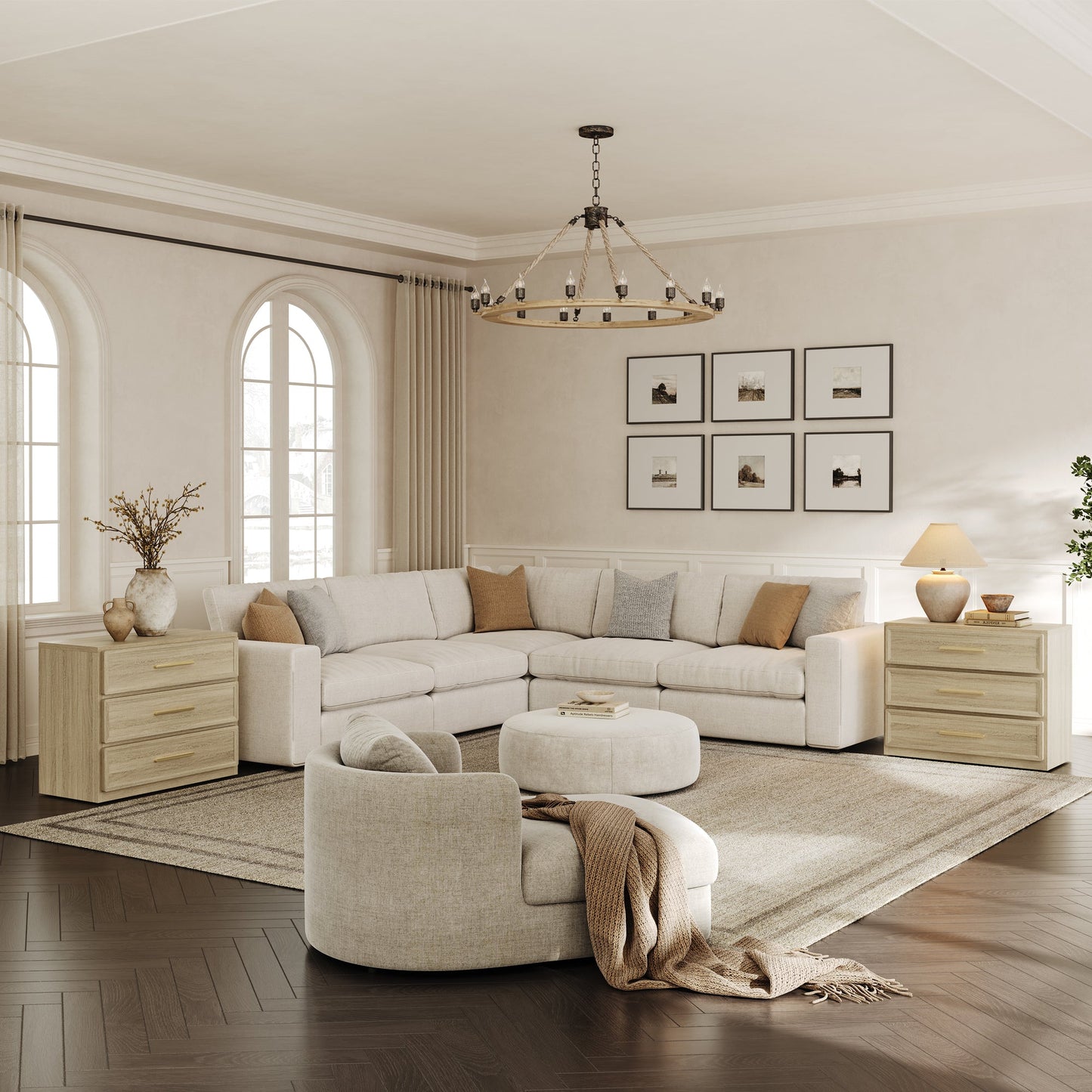 Crescent Dresser and Nightstands Set