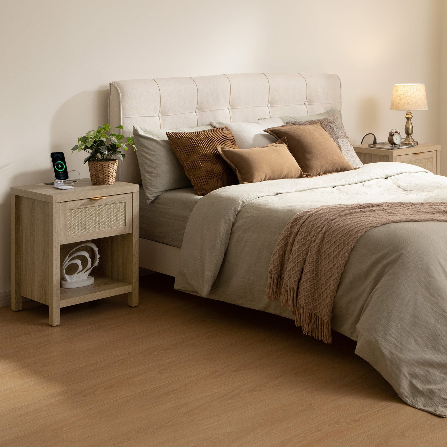 Savanna Wardrobes Closet, Dresser and Nightstand with Charging Set