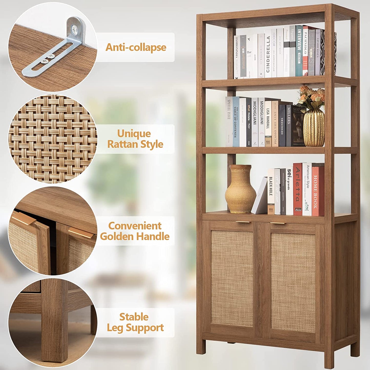 Savanna 5-Shelf Tall Bookcase