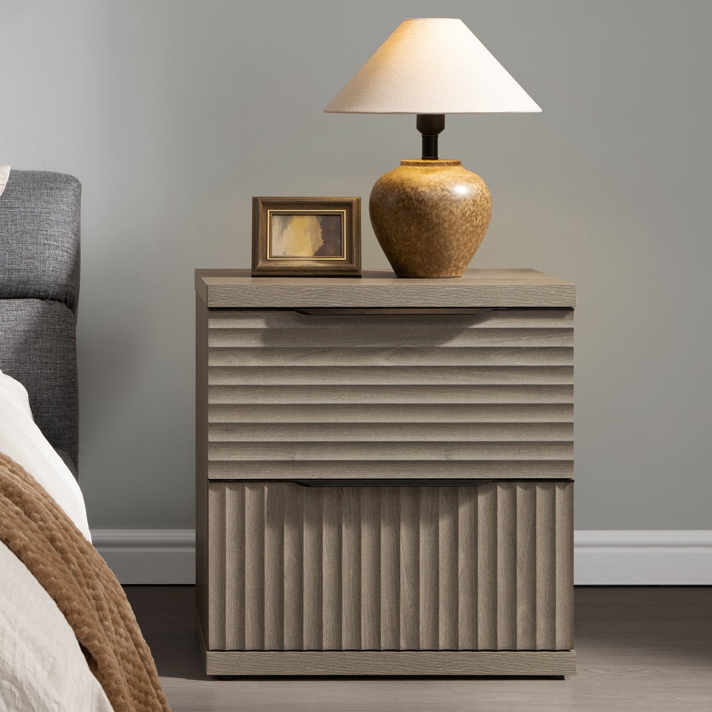 Stria Nightstand with Storage