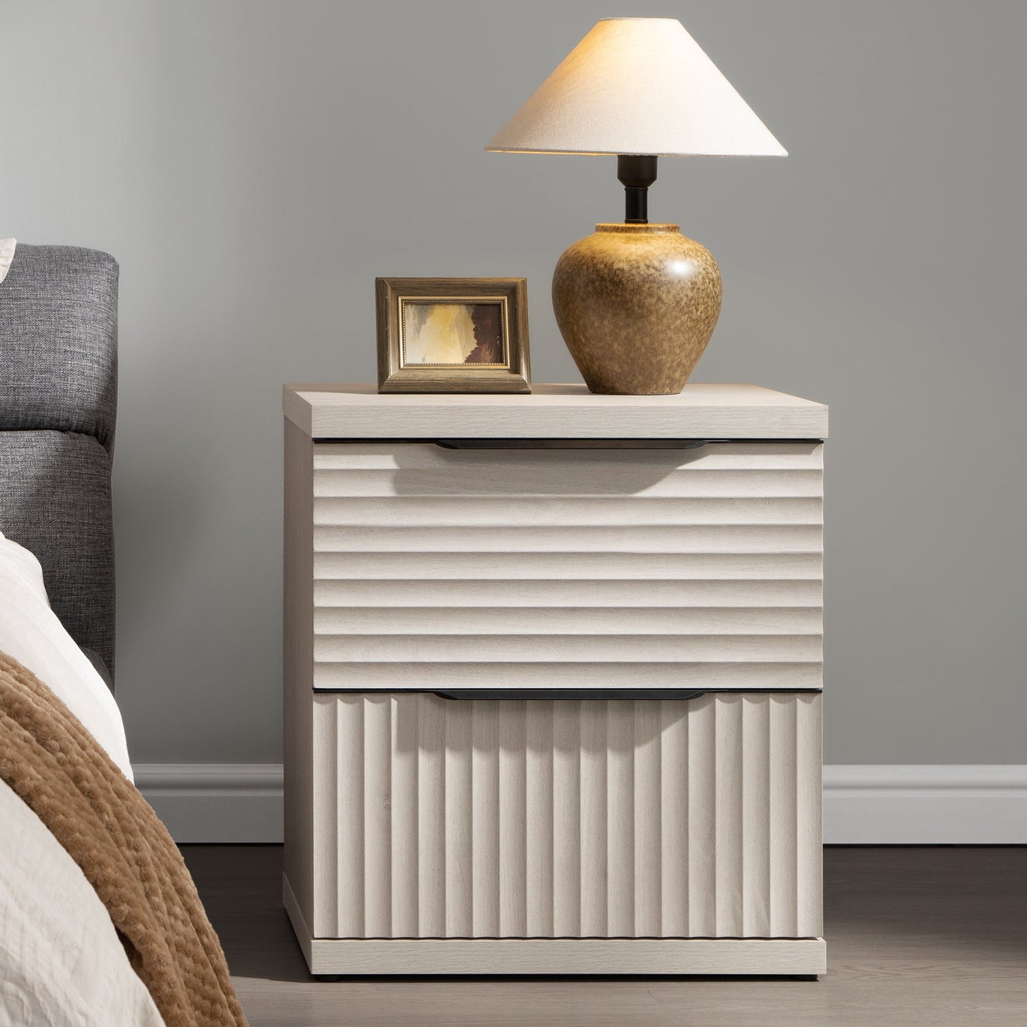 Stria Nightstand with Storage