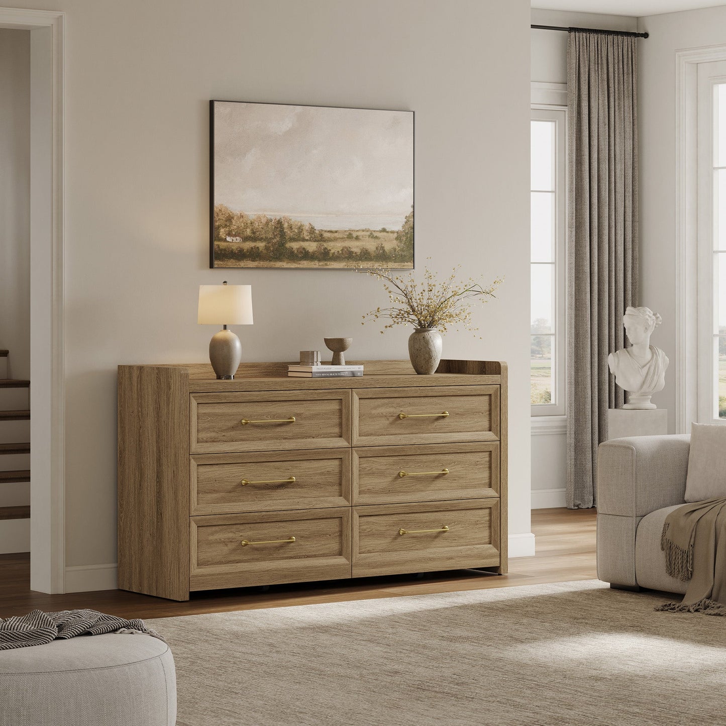 Helio White 6 Drawers Dresser