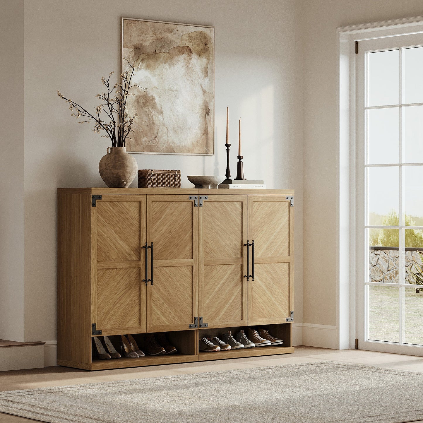 Willow Shoe Cabinet with 2 Doors for Entryway