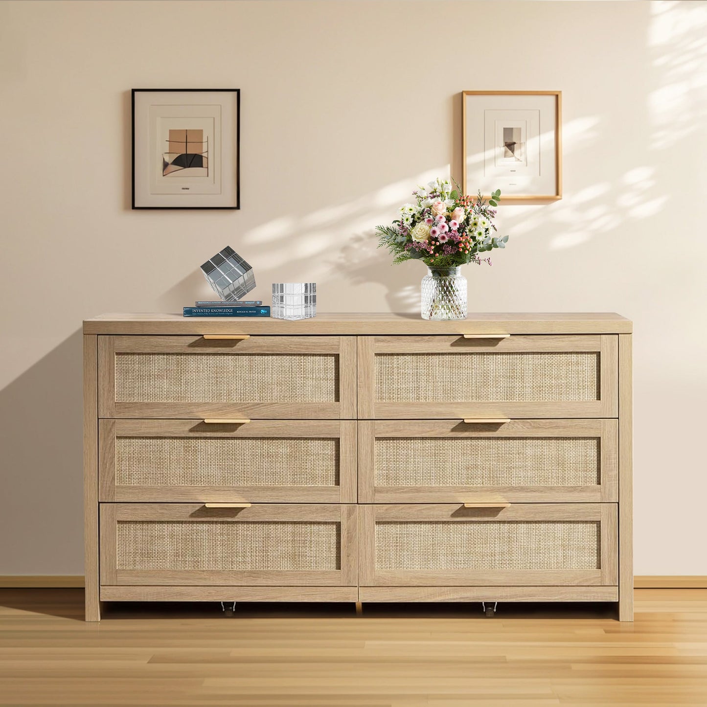Savanna Nightstand and 6-Drawers Dresser Set