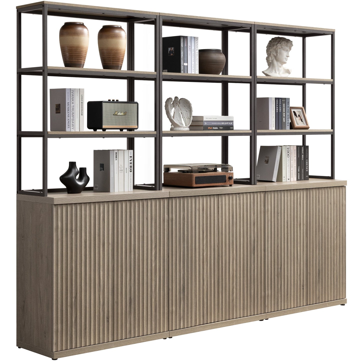 Stria Bookshelf with Storage