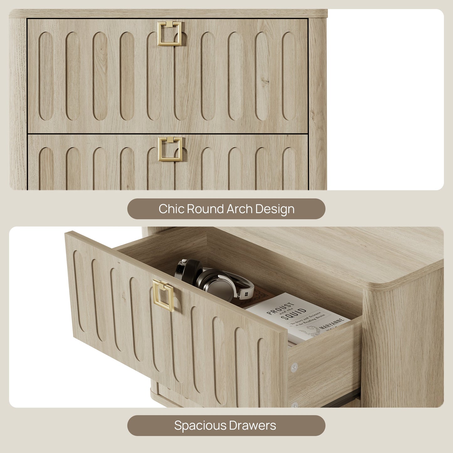 Domus Nightstand with Drawers