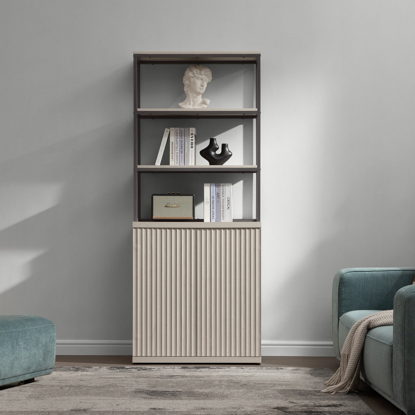 Stria Bookshelf with Storage