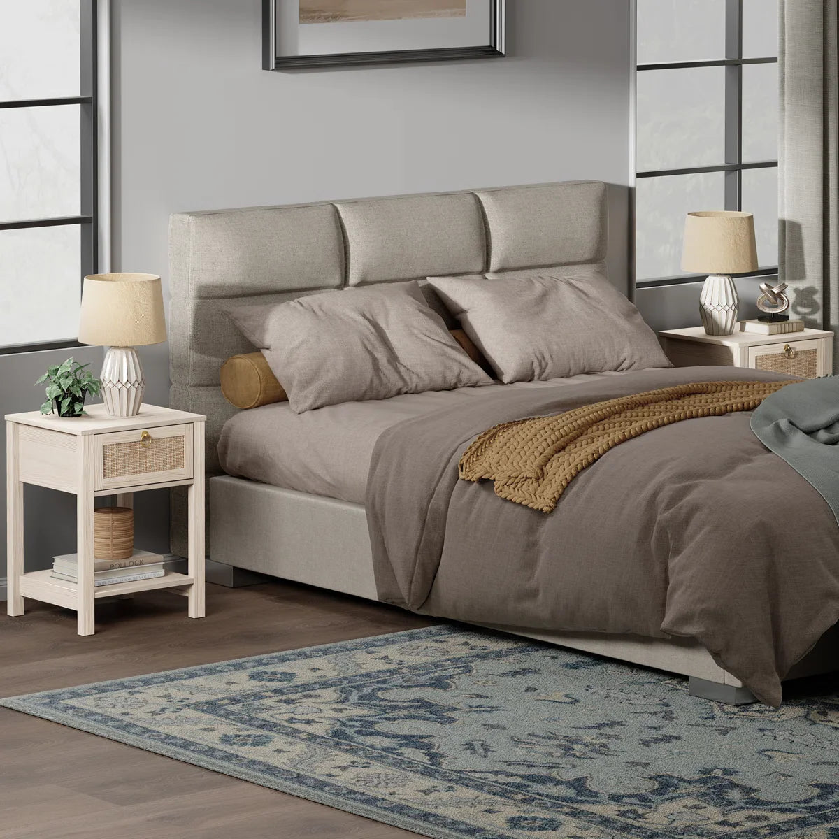 Terra Black Rattan Nightstand