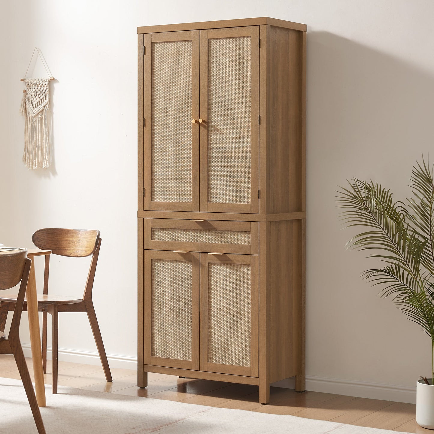 Savanna Pantry Cabinet,Rattan Door