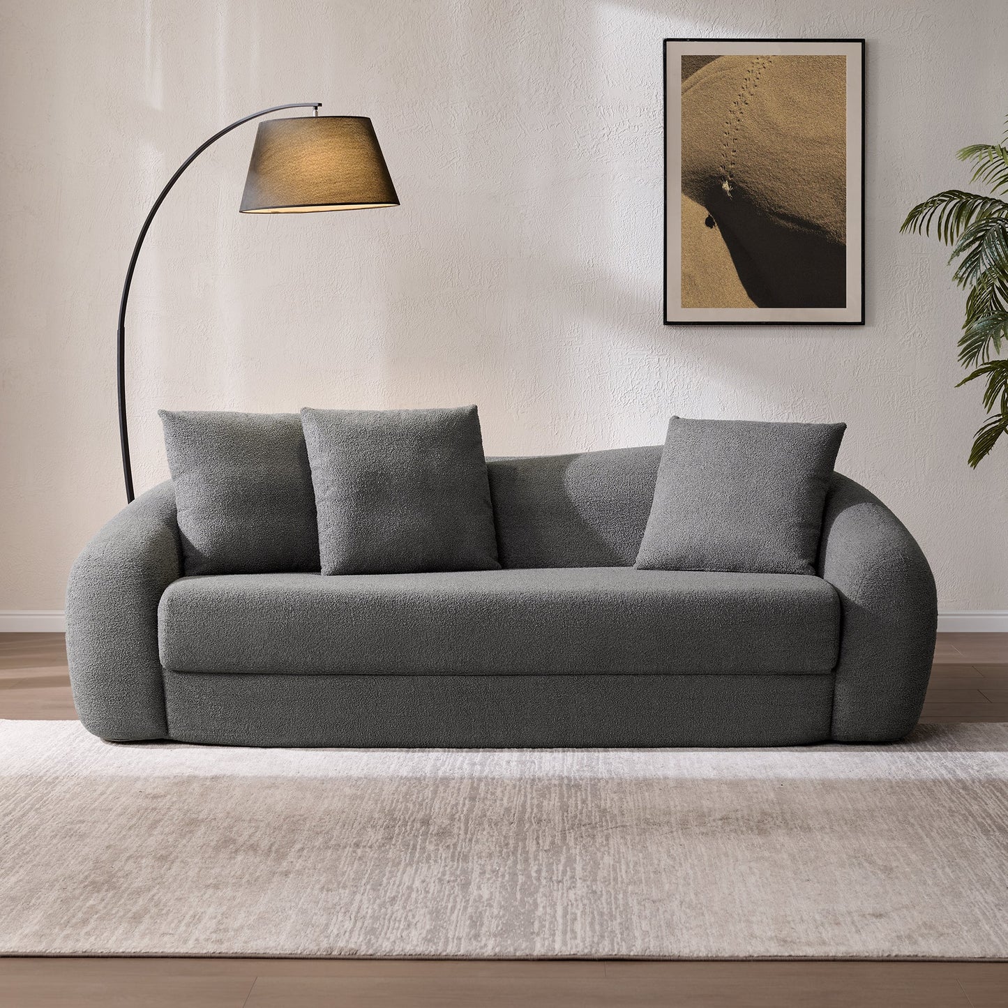 Nimbus 3 Seater Sofa Couch, Dark Grey
