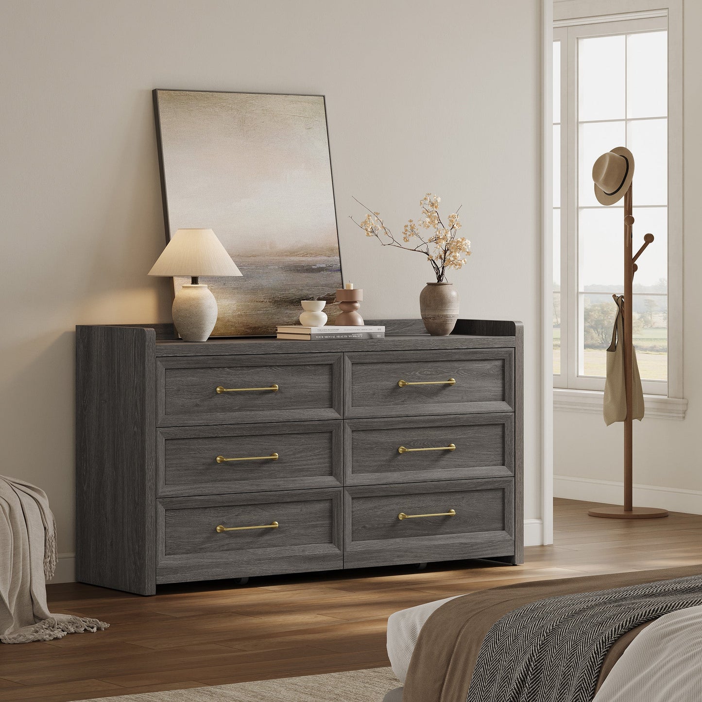 Helio White 6 Drawers Dresser