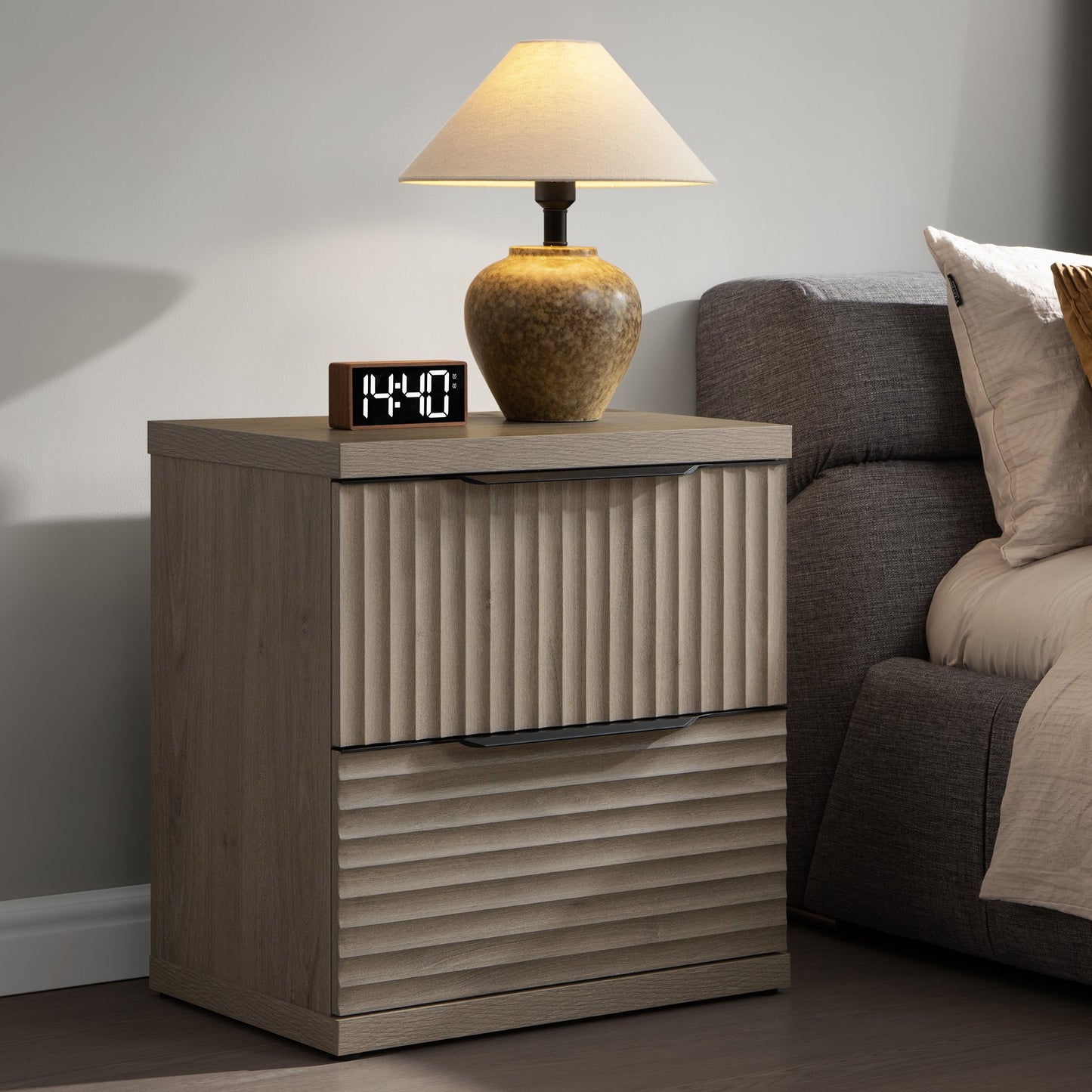 Stria Nightstand with Storage