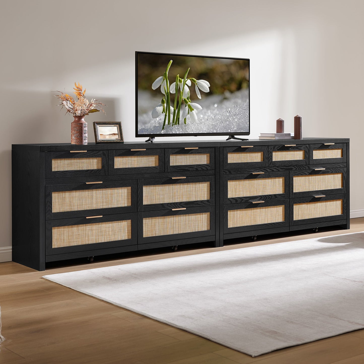 Savanna Nightstands and 7 Drawers Dresser Set