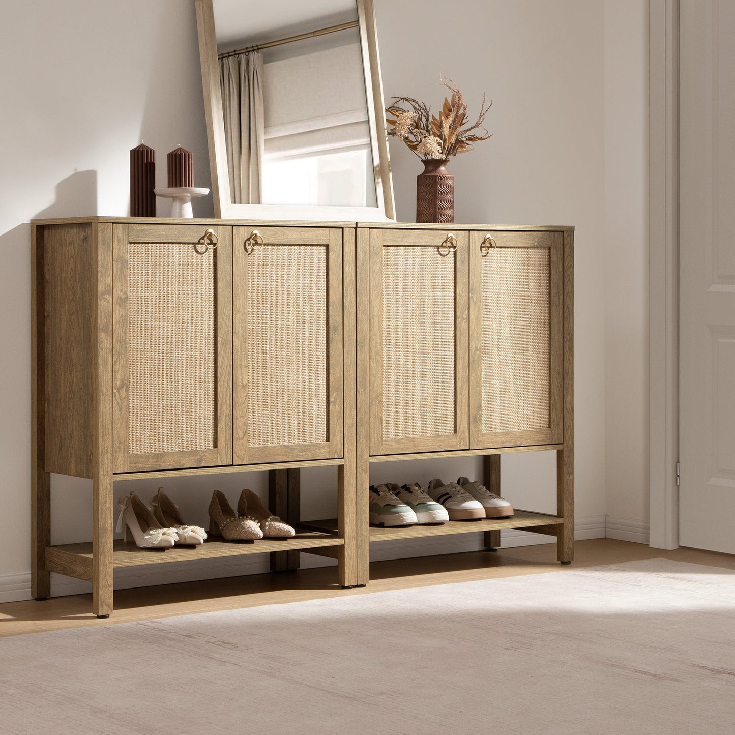 Terra Black Shoe Cabinet, 2 Doors