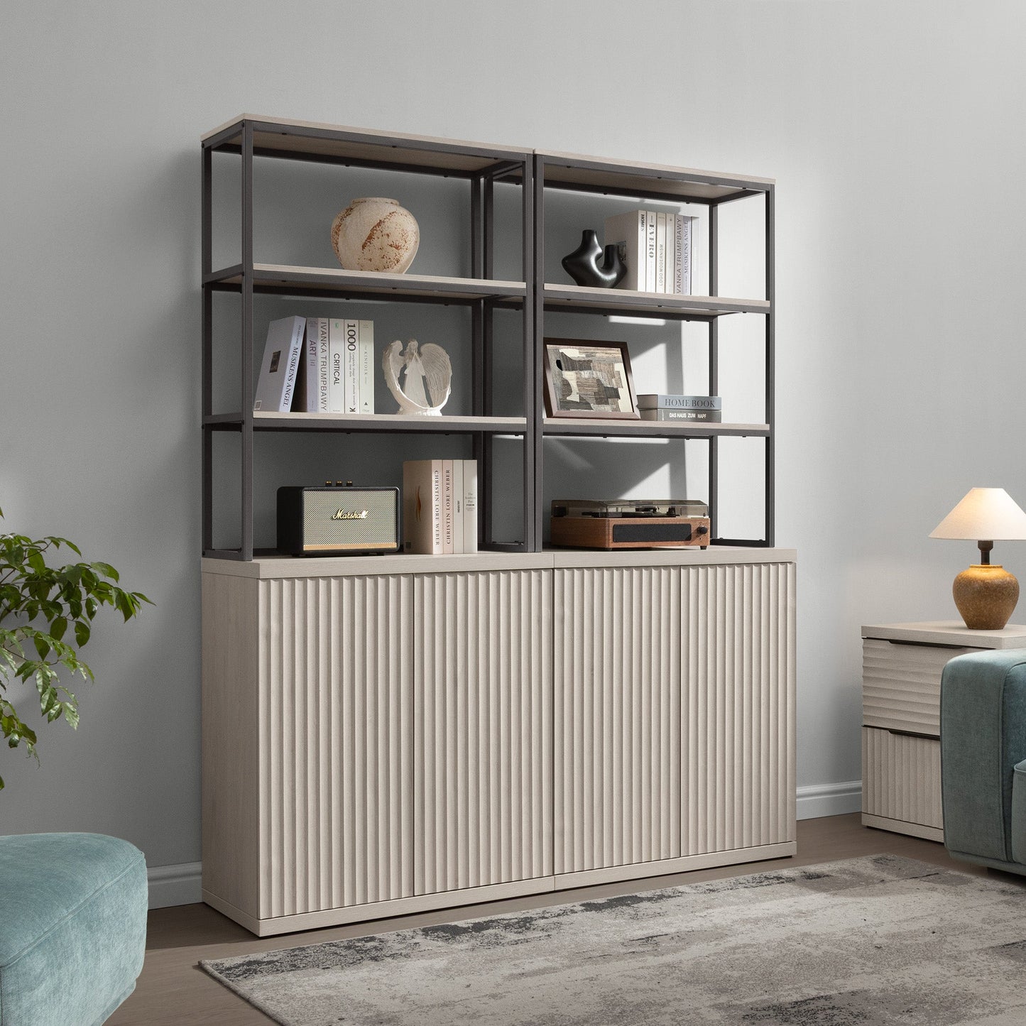 Stria Bookshelf with Storage