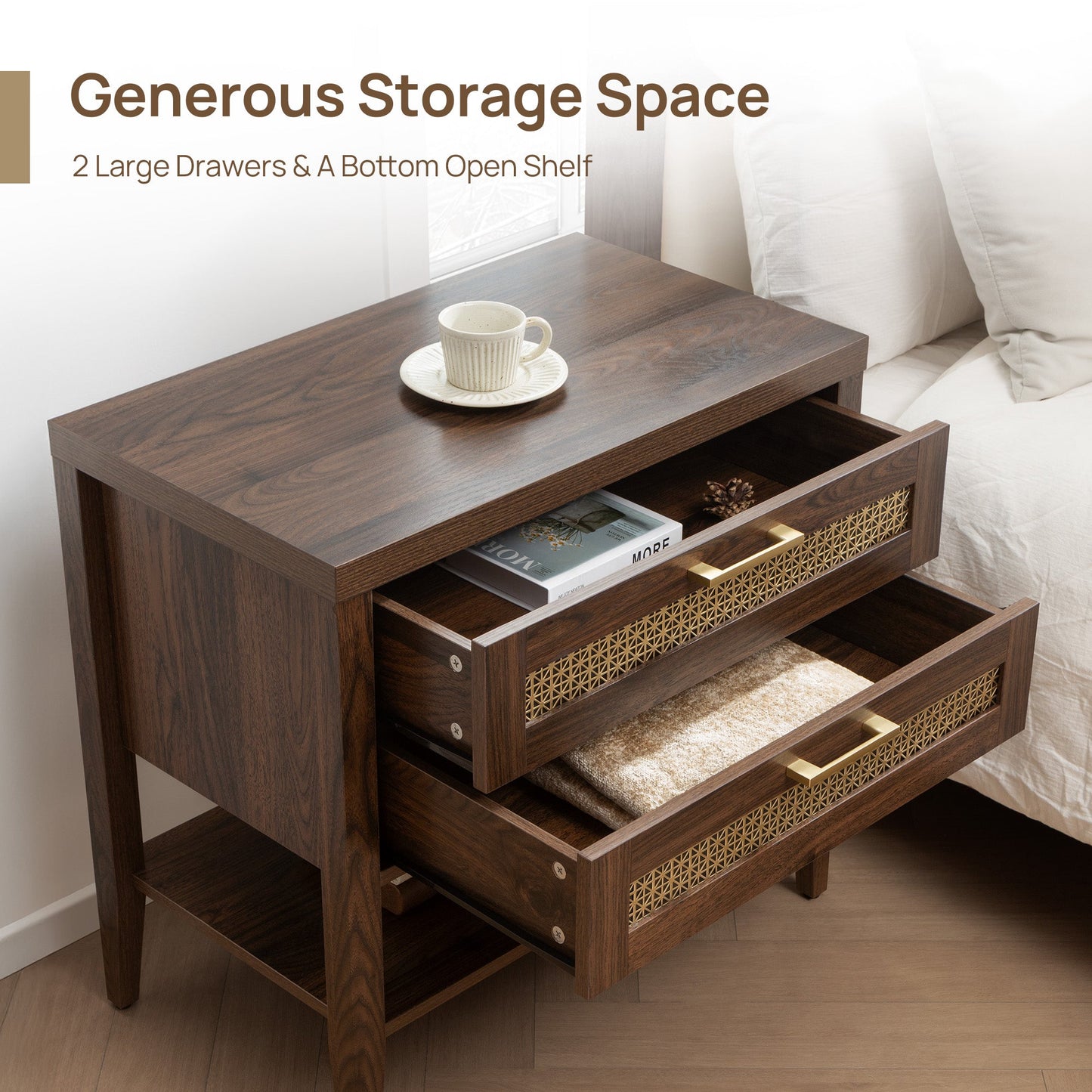Andy Sideboard and 2-Drawers Nightstand Set